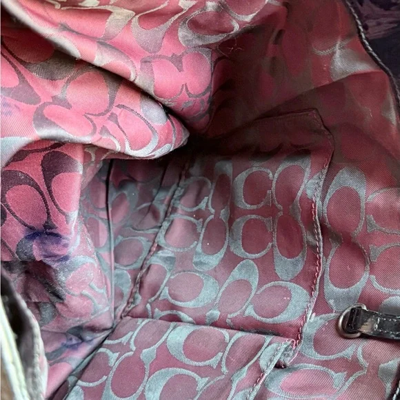 Vintage Coach Leather Tote Bag Black Large Shoulder Bag Classic Everyday Purse - Picture 8 of 17